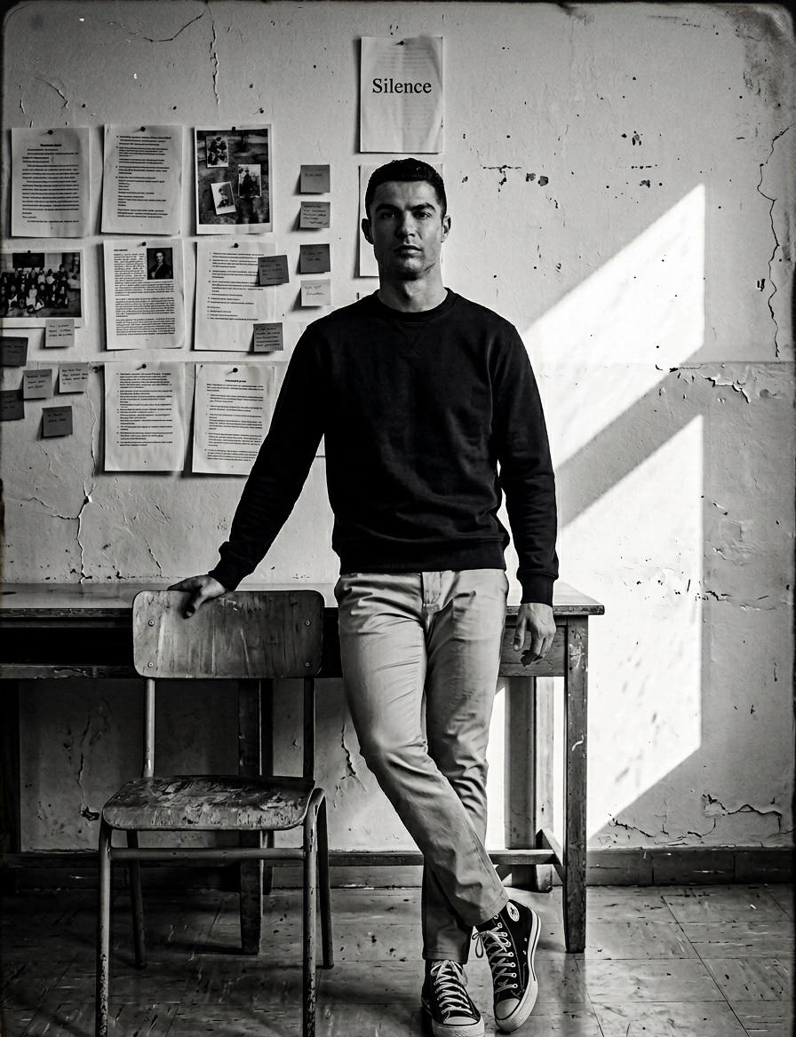 Flux 3 (flux-3.org) prompt example: Black and white classroom portrait