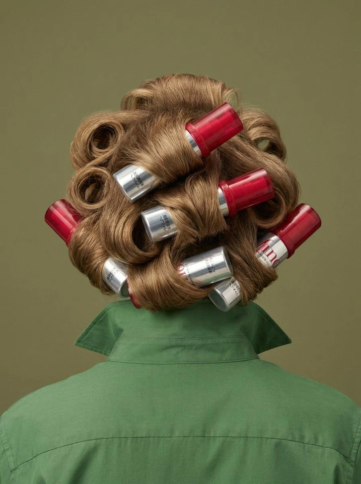 Flux 3 (flux-3.org) prompt example: Surreal Beauty Product Hair Roller