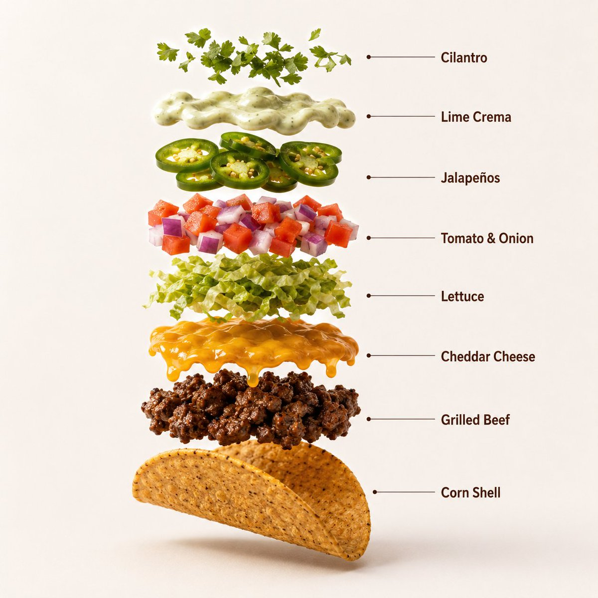 Flux 3 (flux-3.org) prompt example: Professional Beef Taco Product Photography