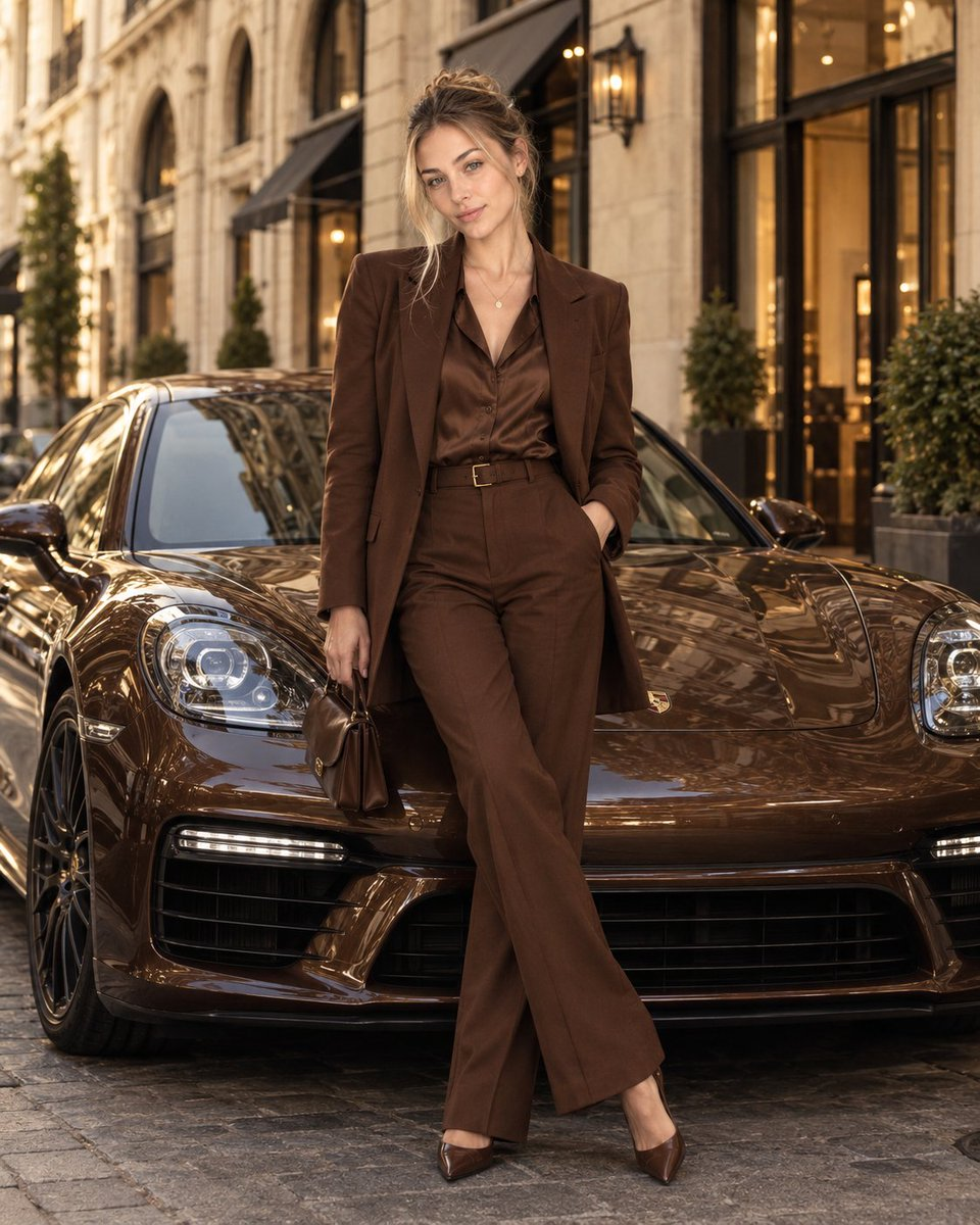 Flux 3 (flux-3.org) prompt example: Luxury Fashion Editorial with Sports Sedan