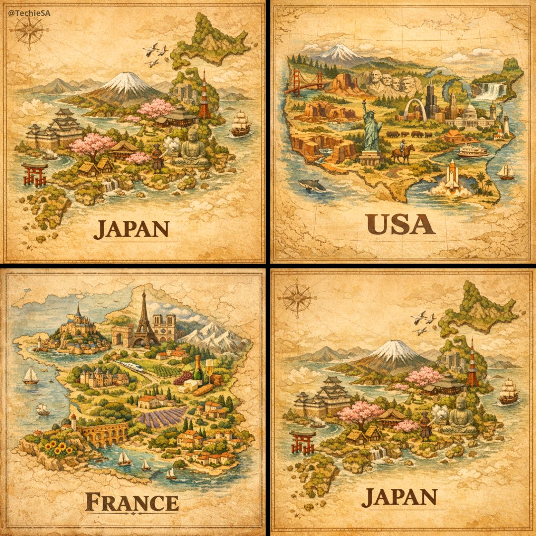 Flux 3 (flux-3.org) prompt example: Vintage country map illustration