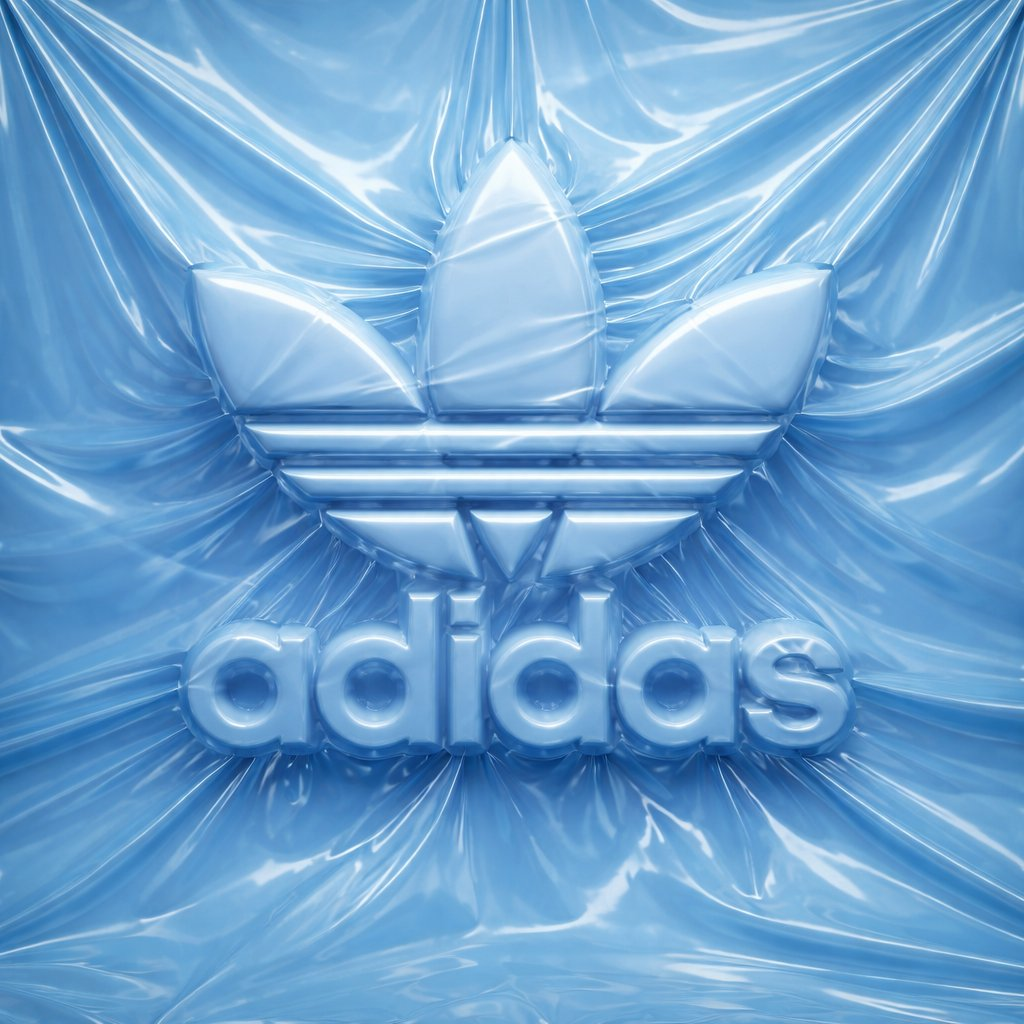 Flux 3 (flux-3.org) prompt example: Shrink-wrapped brand logo