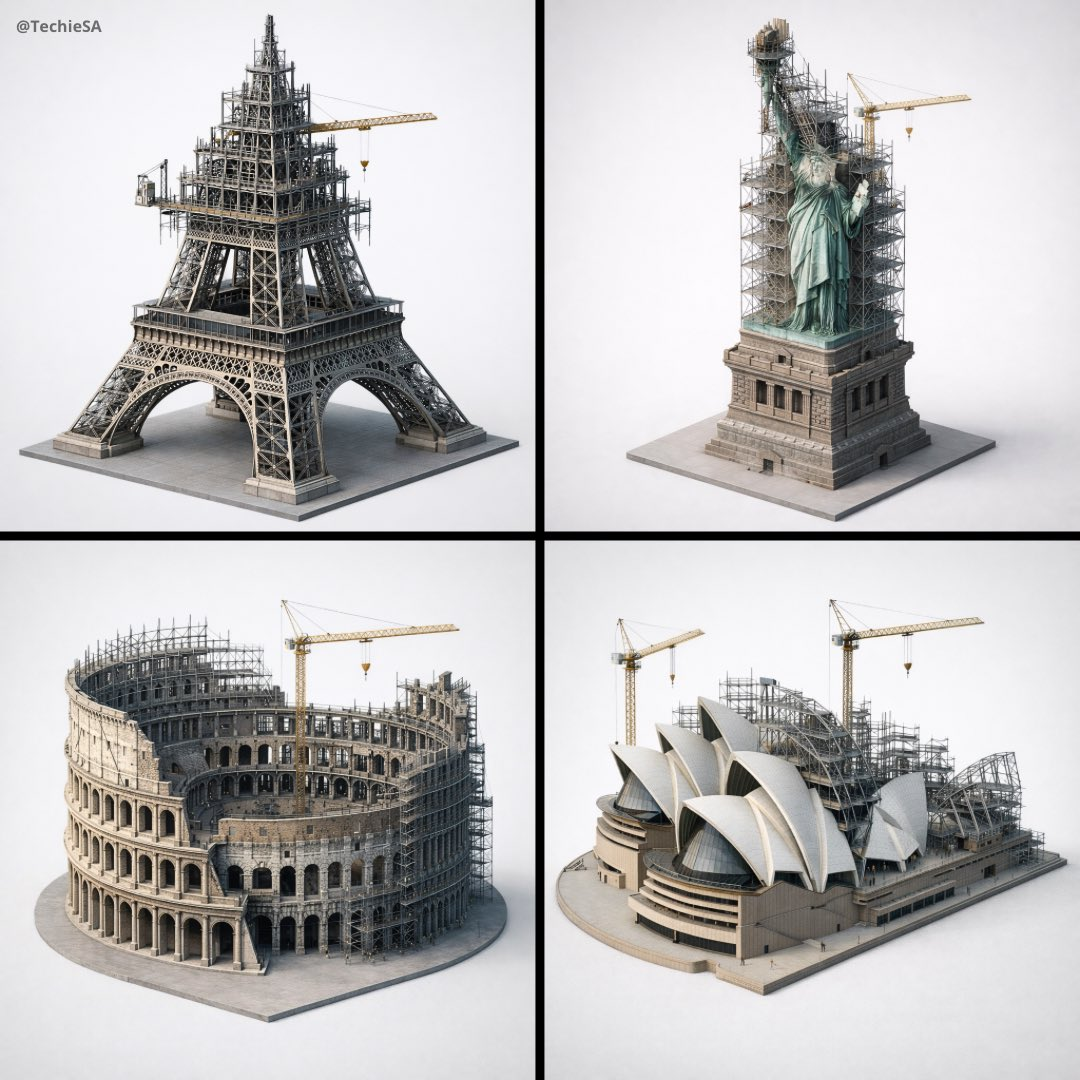 Flux 3 (flux-3.org) prompt example: Landmark under construction