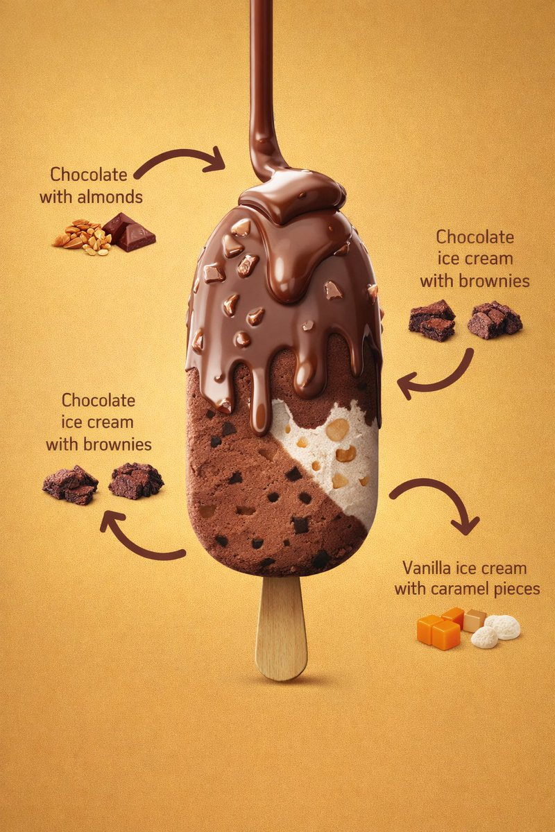 Flux 3 (flux-3.org) prompt example: Ice cream product hero