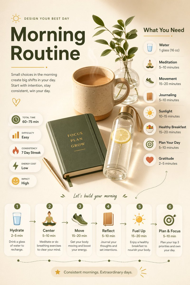 Flux 3 (flux-3.org) prompt example: Everyday routine infographic