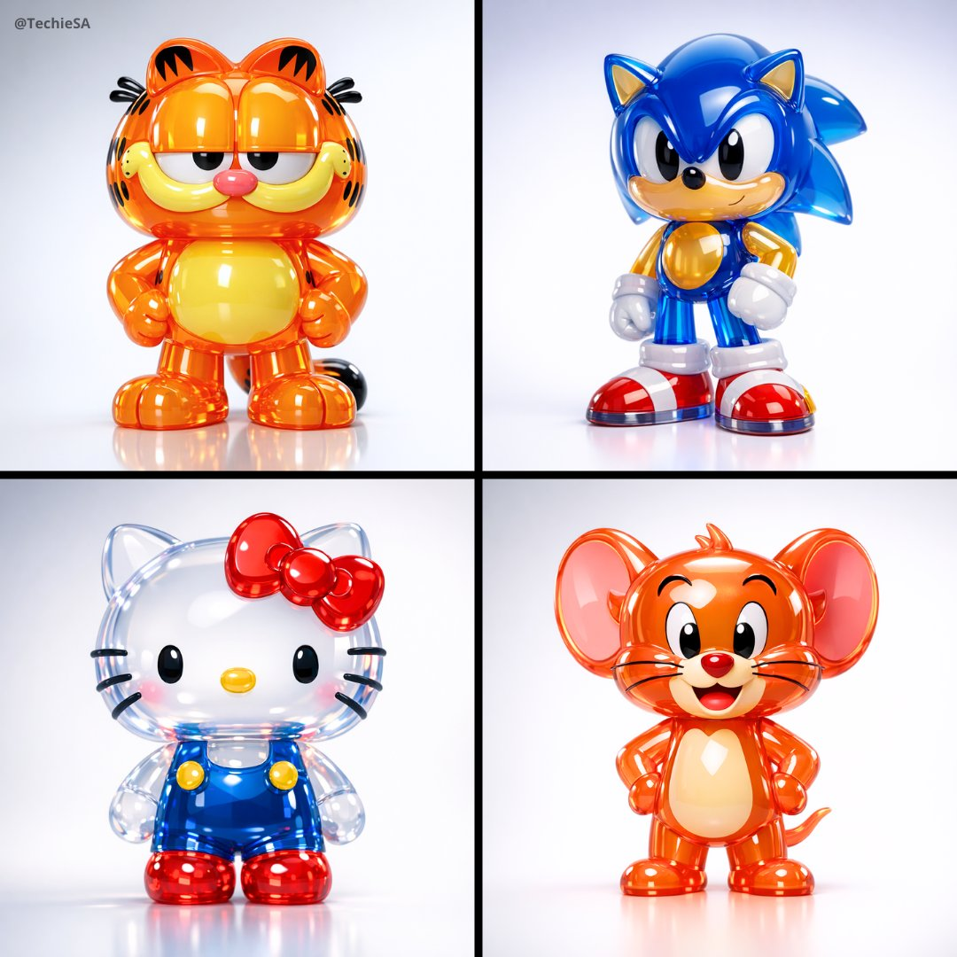 Flux 3 (flux-3.org) prompt example: Collectible translucent vinyl figure