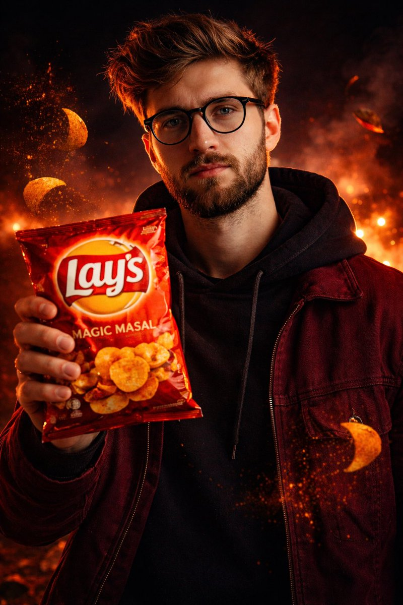 Flux 3 (flux-3.org) prompt example: Flavor-matched snack advertising