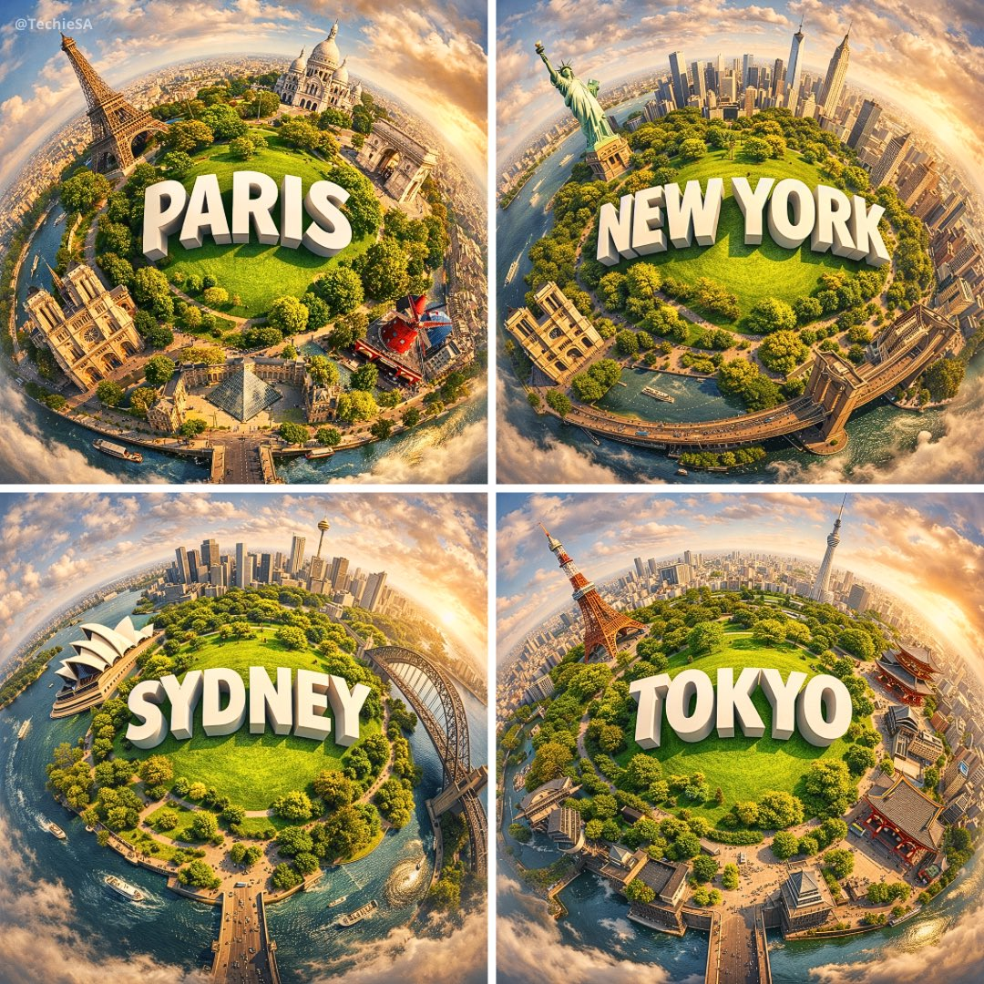 Flux 3 (flux-3.org) prompt example: Miniature city planet