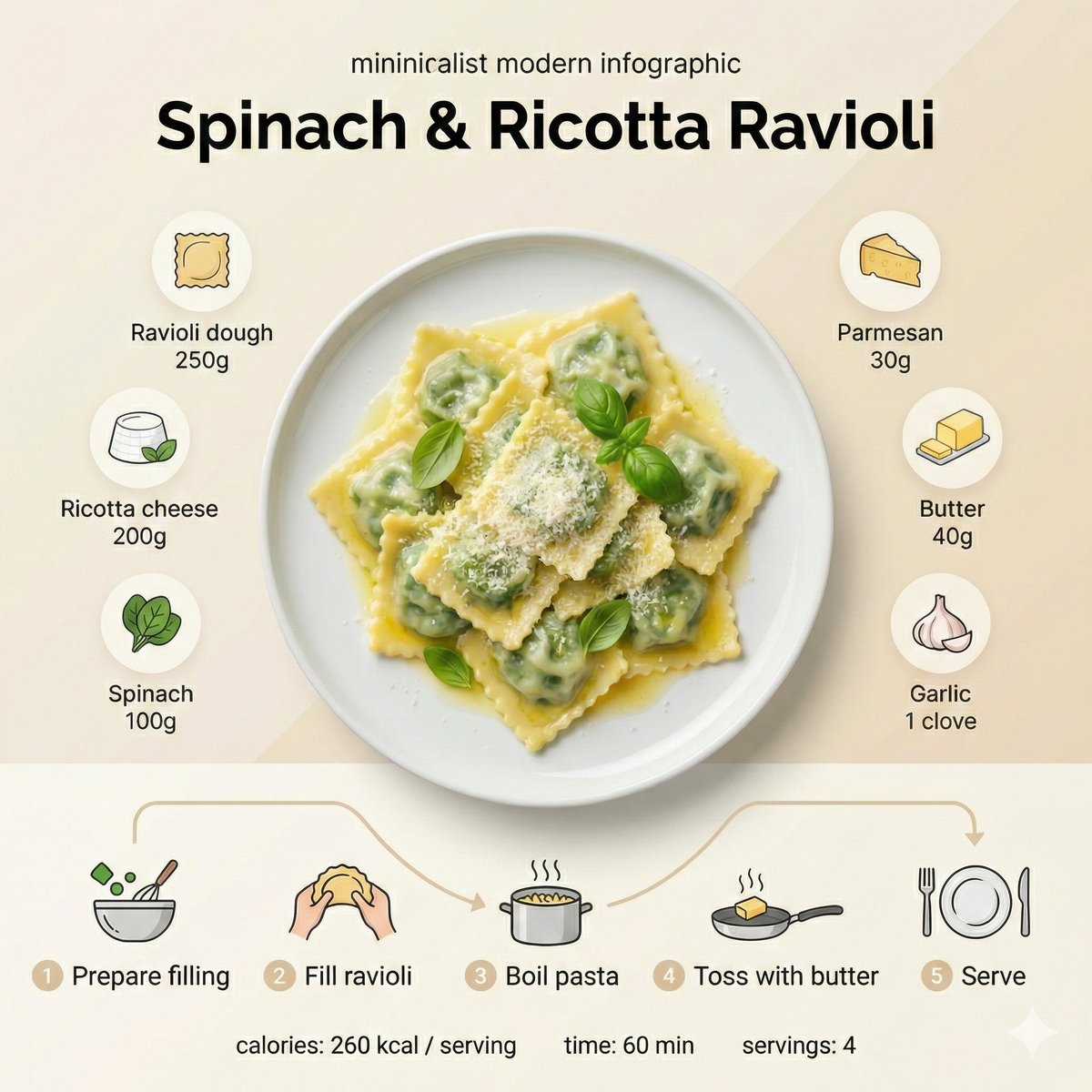 Flux 3 (flux-3.org) prompt example: Scandinavian recipe infographic