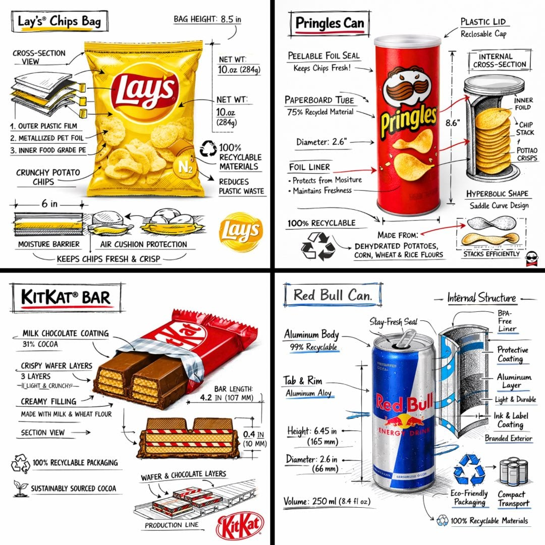 Flux 3 (flux-3.org) prompt example: Snack anatomy infographic