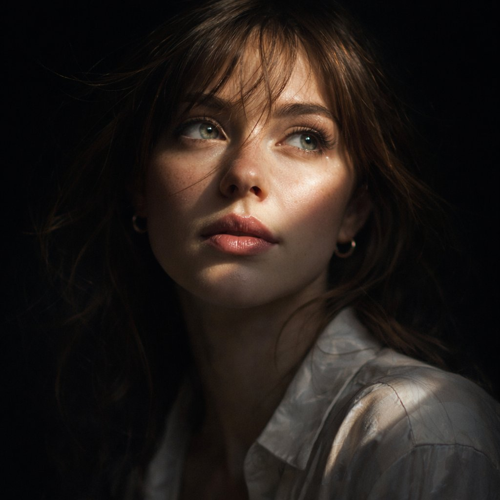 Flux 3 (flux-3.org) prompt example: Sunbeam cinematic portrait