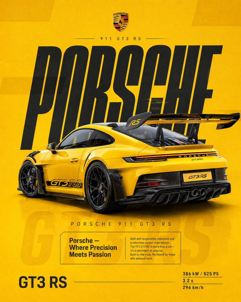 Flux 3 (flux-3.org) prompt example: Yellow sports car poster